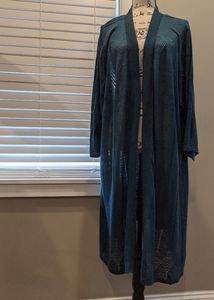 NEW WITH TAGS Catherines Long Teal Open Cardigan Size 4X